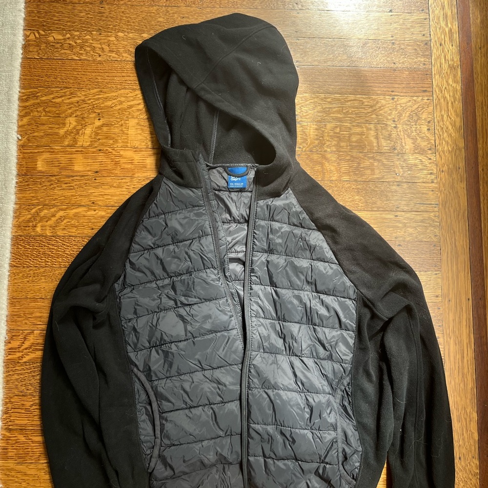 GAP Black Puffer Jacket with Quilted Design